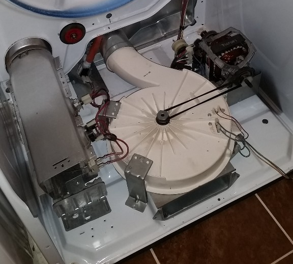 maytag bravos electric dryer with drum removed
