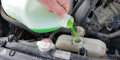 coolant going into an overflow