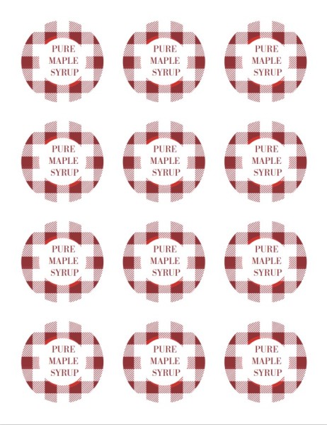 Pure Maple Syrup Labels - Plaid